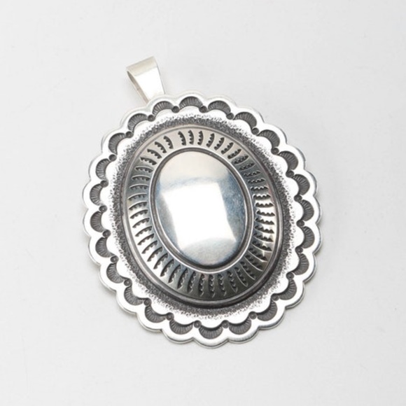 Navajo Artist Fidel Bahe Sterling Silver Concho - Picture 3 of 5